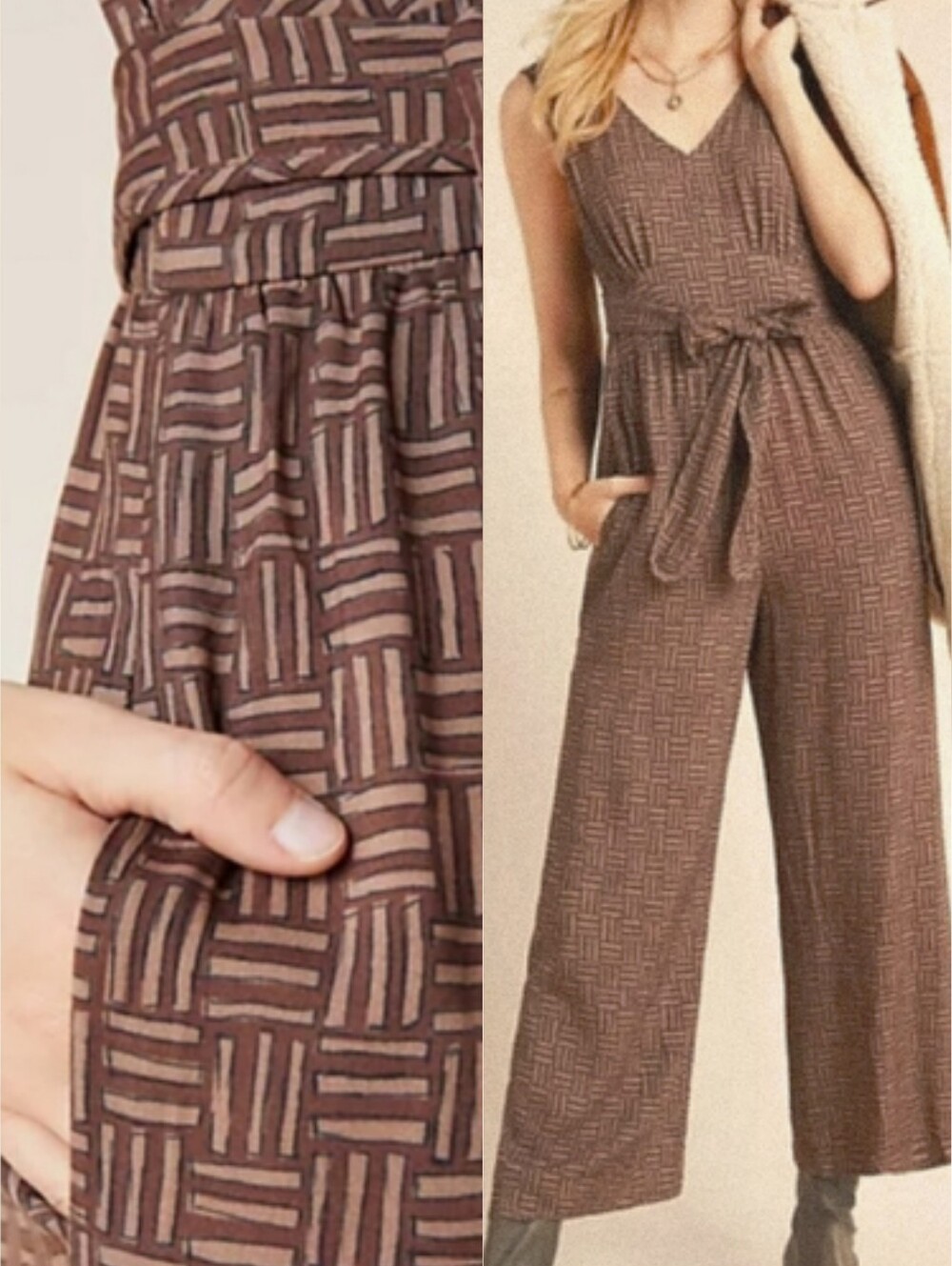 Nwt HUTCH Anthropology Radley Brown And Copper Wrap One-piece